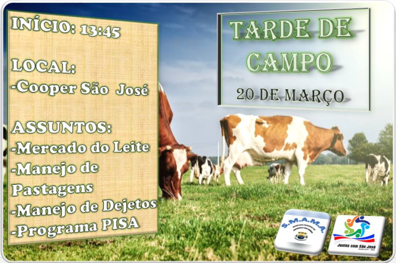 TARDE DE CAMPO IRÁ ACONTECER COM QUALQUER TEMPO!